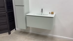 Meuble de salle de bain Austin menthe avec lavabo simple mat 90cm