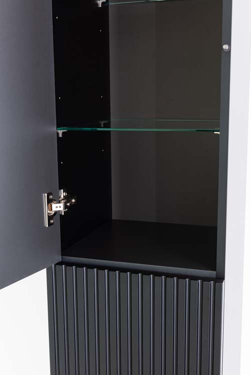 Kolomkast Sunday zwart wandmontage 160x35x35cm