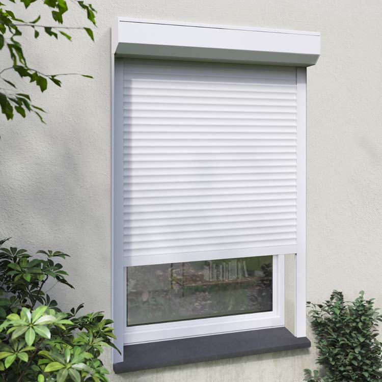 Volet roulant Fey pvc blanc sangle B 1200 x H 1300 mm recoupable