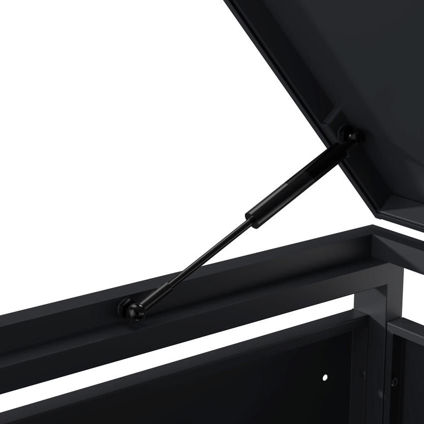 Remise pour conteneurs noir mat 116x68x80cm