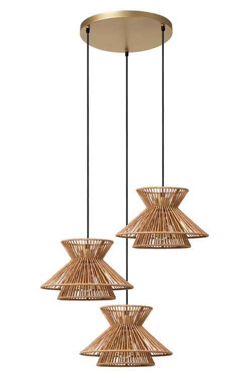 Lucide TASMAN - Suspension - 3xE27 - Naturel