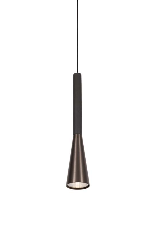 Lucide Premium Joakim - Hanglamp - Ø7,7cm - LED Dimbaar - CCT - 1x7W 2700K/4000K - Koffie
