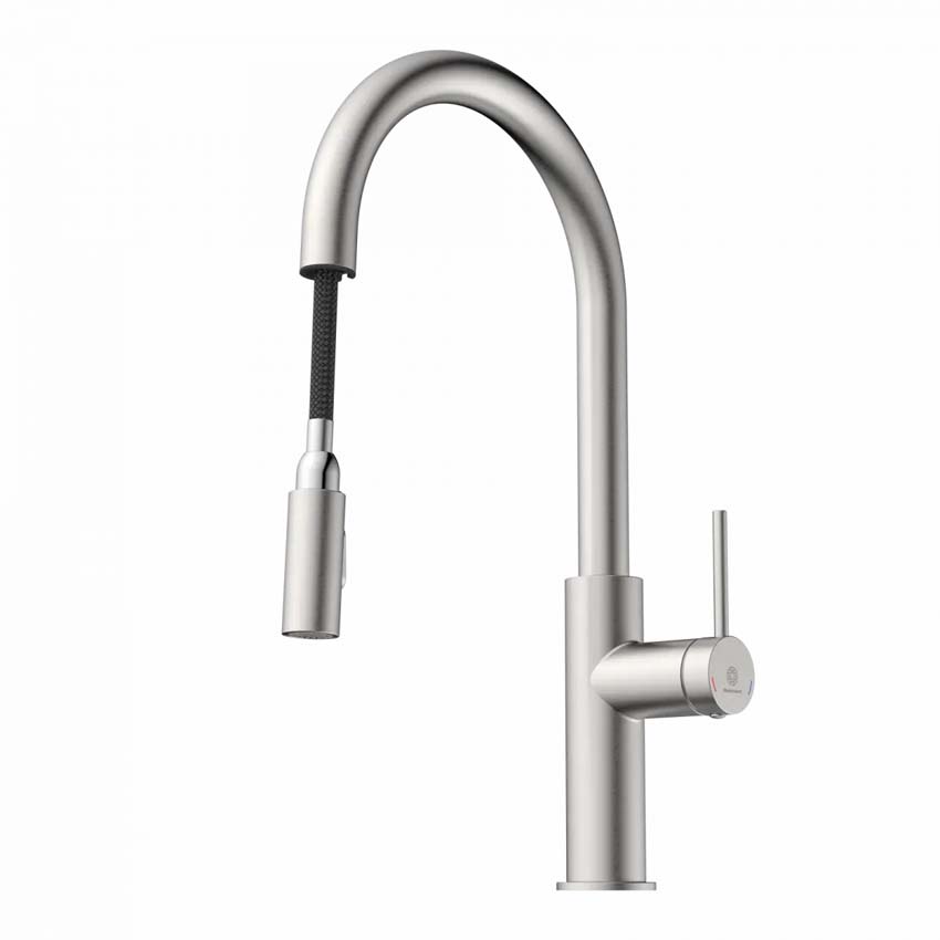 Keukenkraan Wasserwerk WK 13 Sphere inox-look met uittrekbare uitloop