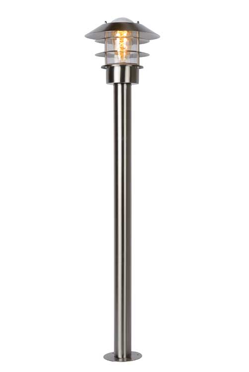 Lucide ZICO - Lantaarnpaal Buiten - Ø 21,8 cm - E27 - IP44 - Mat chroom