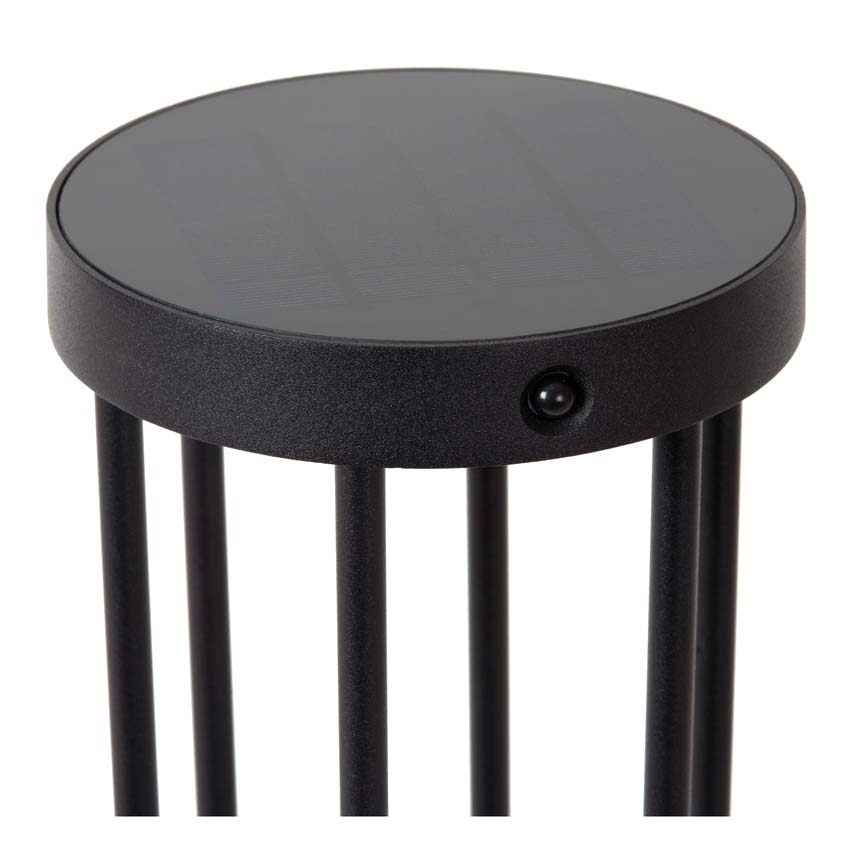 Borne extérieur Solar Eon - noir - Ø16cm - 1x2W - 2850K/3150K - IP54 - détecteur jour/nuit