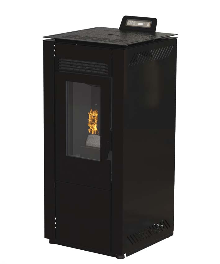 Poêle à granulés Modèle 10 - 9,3kW - 185m³ - noir - 44x48x102cm