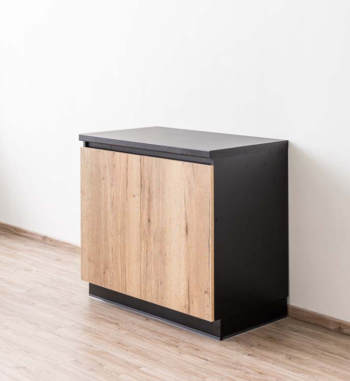 Keukenkast Plenti onderkast zwart/houtlook 100x78cm