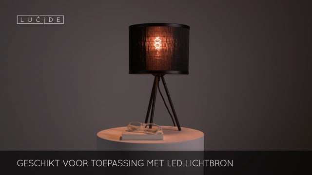 Lucide TAGALOG - Lampe de table - Ø 26 cm - 1xE27 - Noir Lucide TAGALOG - Lampe de table - Ø 26 cm - 1xE27 - Noir