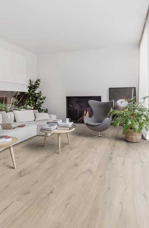 Vinyl vloer Floorify Clooney plank 4,5mm grijsbeige 200x24cm Vinyl vloer Floorify Clooney plank 4,5mm grijsbeige 200x24cm