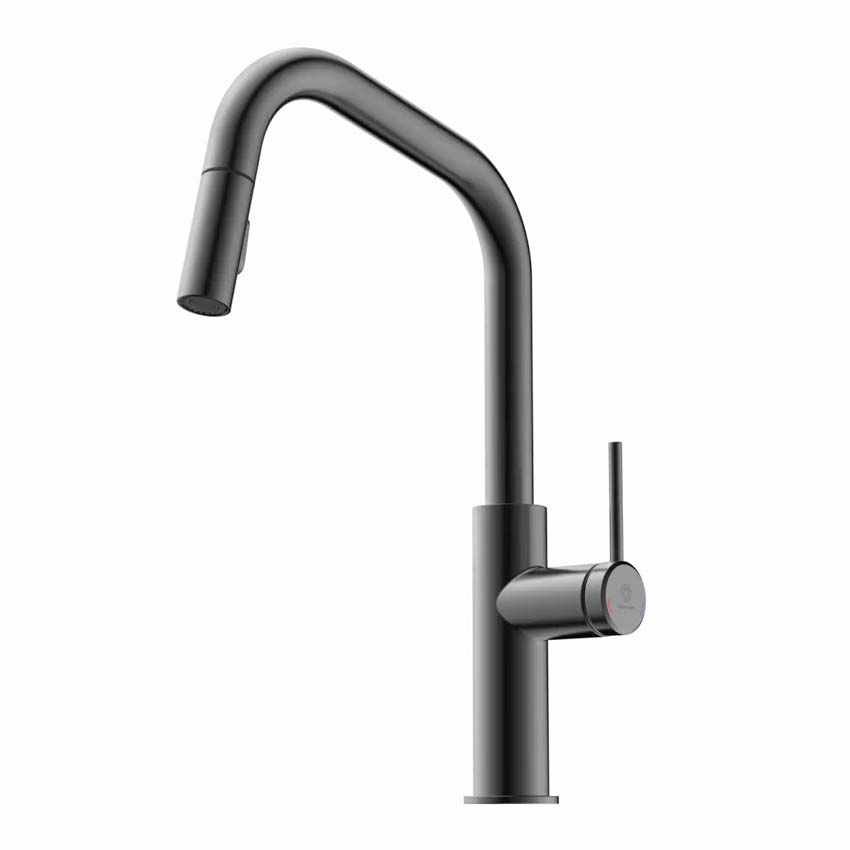 Robinet de cuisine Wasserwerk WK 13 Edge graphite mat avec bec extractible