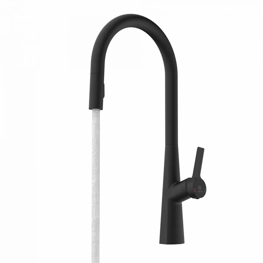 Robinet de cuisine Wasserwerk WK 9 Sphere noir mat avec bec extractible