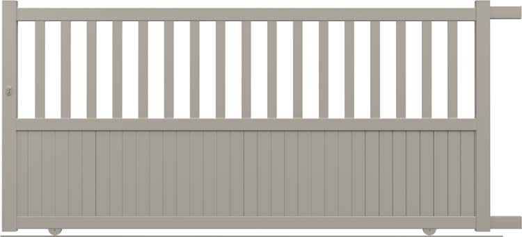 Portail coulissant Cadiz aluminium gris soie sur mesure ouverture à droite - motorisable