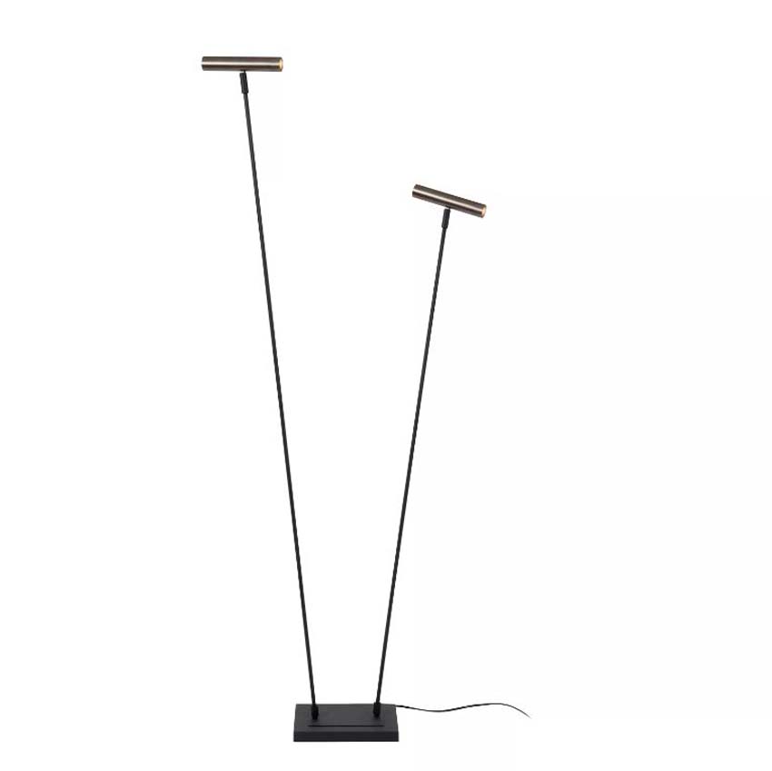 Lucide Vibes Duarte - Lampadaire - 2xG9 - Fer gris