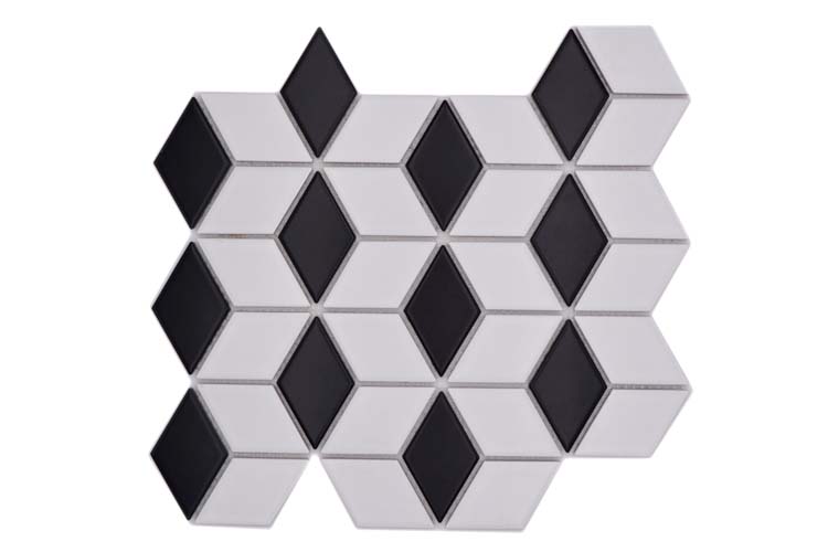 Mosaïque Kubus blanche/noire 26,6 x 30,5 cm