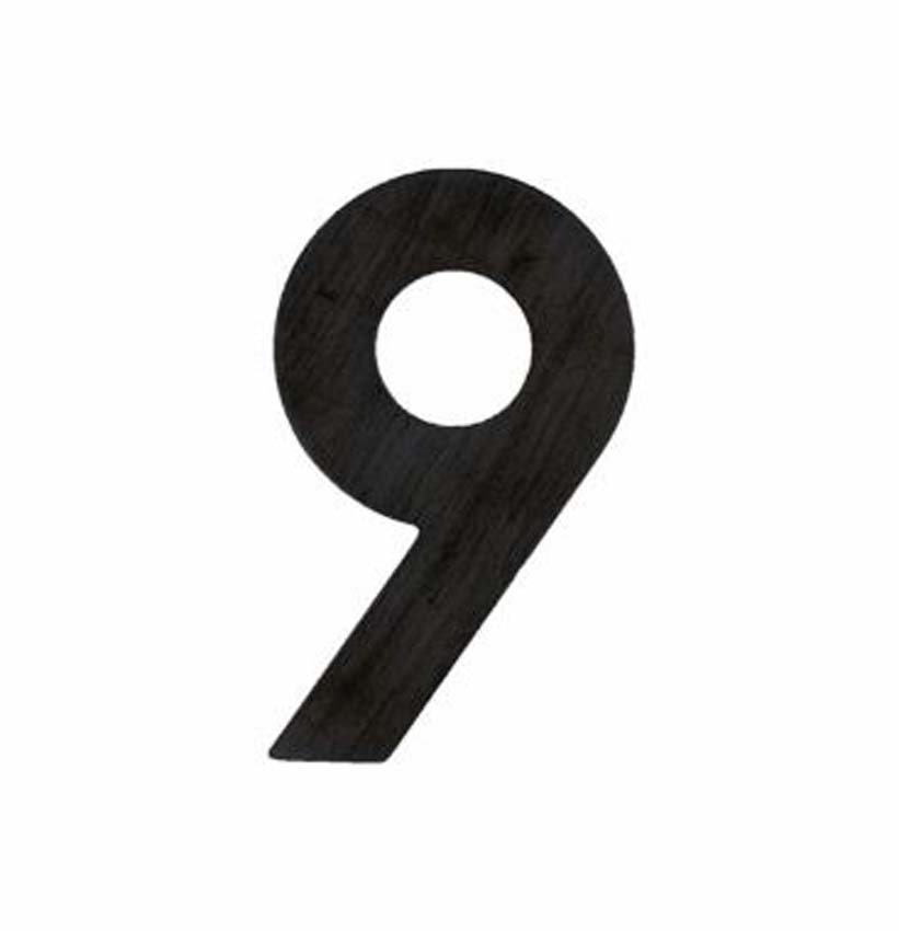 Numéro de maison pro 9 noir structure UV 5 cm autocollant