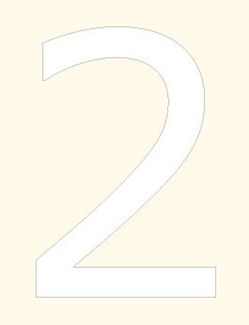 Numéro de maison 2 blanc 10cm avec bande adhésive