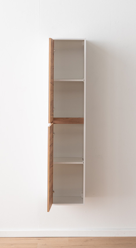 Kolomkast Treviso eik/wit hangend 160x35x30cm
