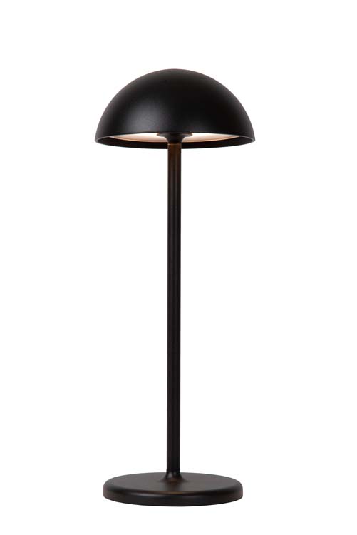 Lucide JOY - Oplaadbare Tafellamp Buiten - Accu/Batterij - Ø 12 cm - LED Dimb. - 1x1,5W 3000K - IP54 - Zwart