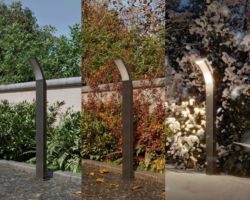 Borne extérieure - anthracite - 16x8x24cm - LED - 1x4,3W - 2700K - IP44 - détecteur de mouvement