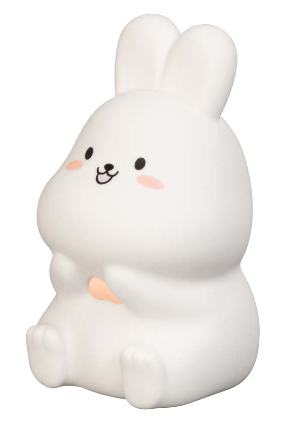 Tafellamp Konijn - Wit - 9x11x17cm - Dimbaar - LED - 1x0,3W - RGB 3000K - met batterij en timer