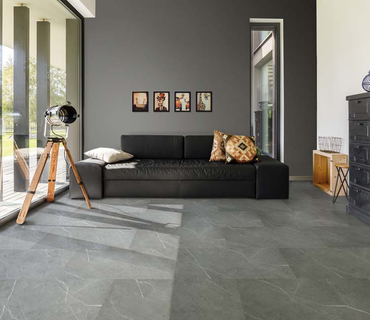 Sol vinyle Miami dalle 4mm gris 61x30,5cm