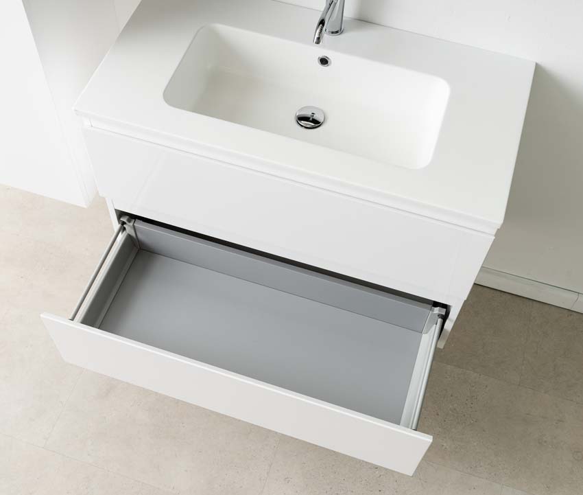 Meuble de salle de bain Tibo wit 900 mm lavabo blanc brilliant