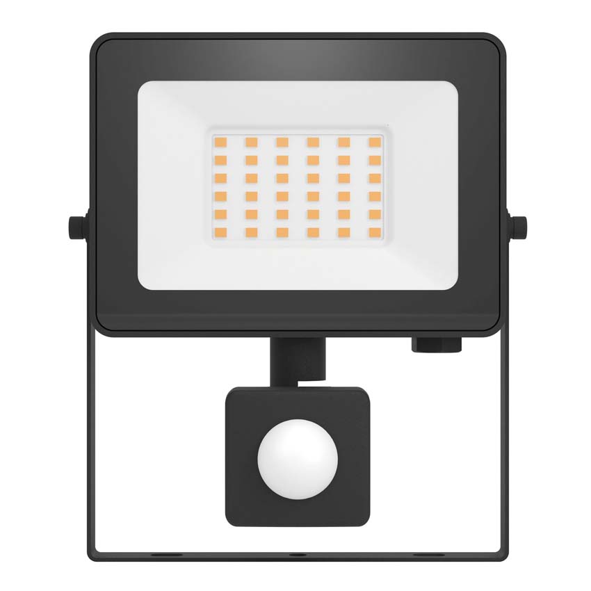 Straler LED - Zwart - 145x100x25mm - LED - 1x30W - 4000K - IP44 - PIR-sensor