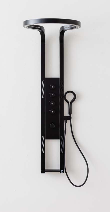 Complete doucheset Vicky thermostatisch met LED zwart