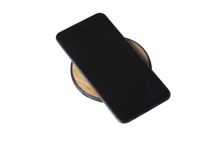 Chargeur de téléphone sans fil en bamboo