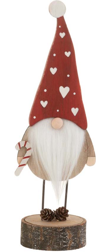 Houten kerstman met snoep