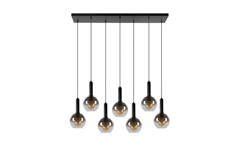 Hanglamp - zwart - 130x30x150cm - dimbaar - 7xE27 - 40W