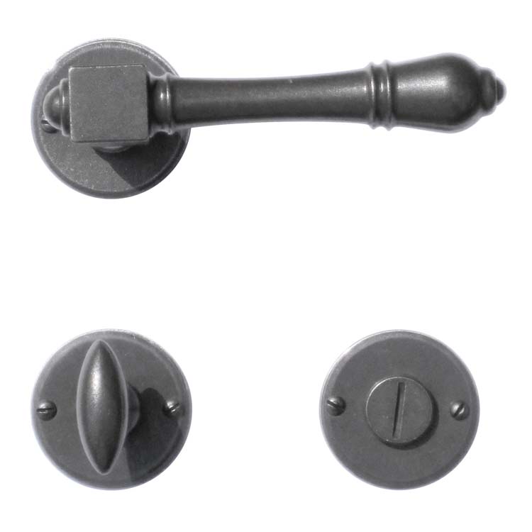 Poignée de porte pro prato fer rond avec serrure toilette