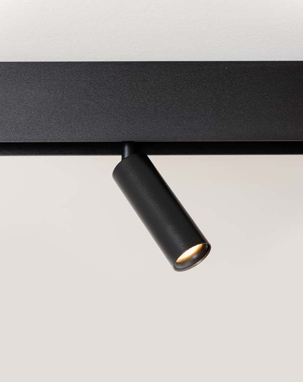 Railverlichting design Béa zwart set 1,2m 4 spots 4x4W