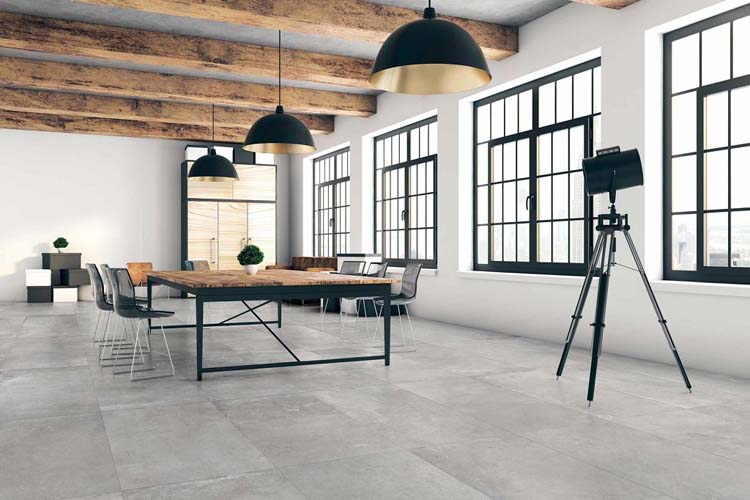 Carrelage Atlas gris béton rt 60 x 120 cm