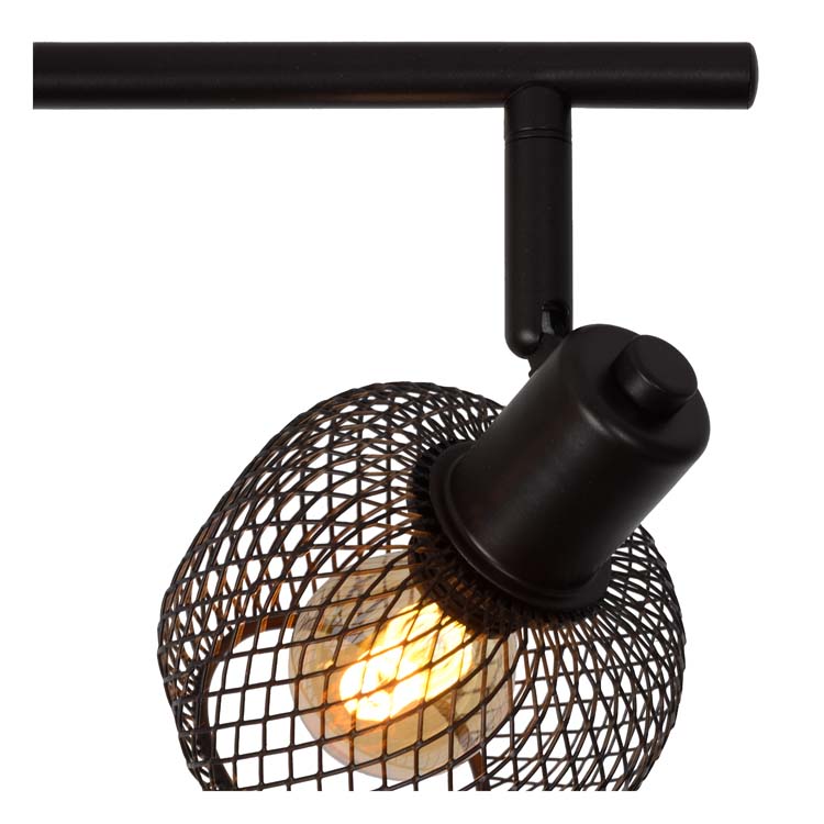 Plafondlamp - zwart - 76x15x17cm - dimbaar - 4xE14 - 25W