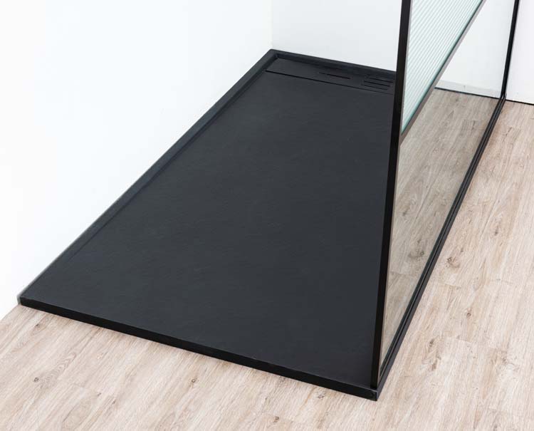 Receveur de douche Moana SMC noir mat aspect ardoise 160x90cm