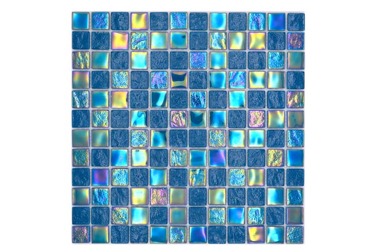 Mozaïek Crystal blauw glanzend 30,4x30,4cm