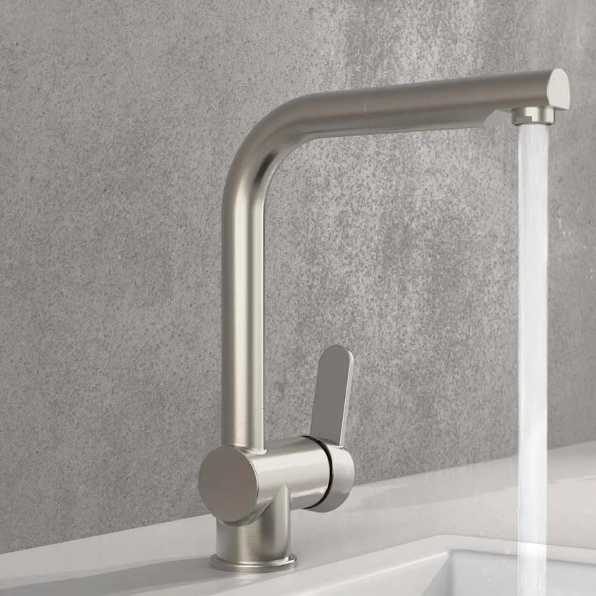 Robinet de cuisine Levi inox-look avec bec extractible