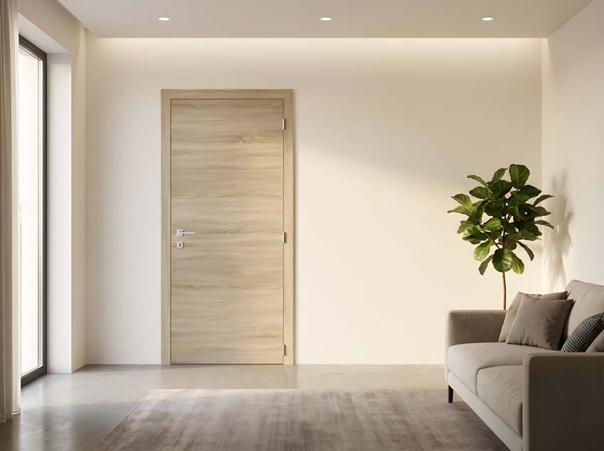 Porte intérieure complète S69 Authentic Oak 201,5x83cm alvéolaire réversible + châssis 16,5cm