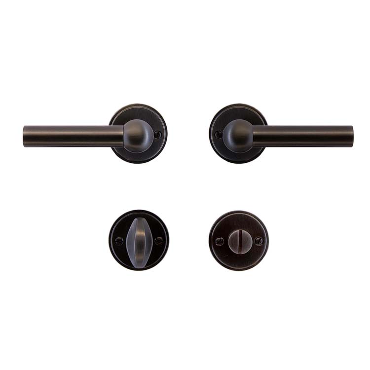 Deurkruk grado 2x lucera carbon zwart met WC-slot