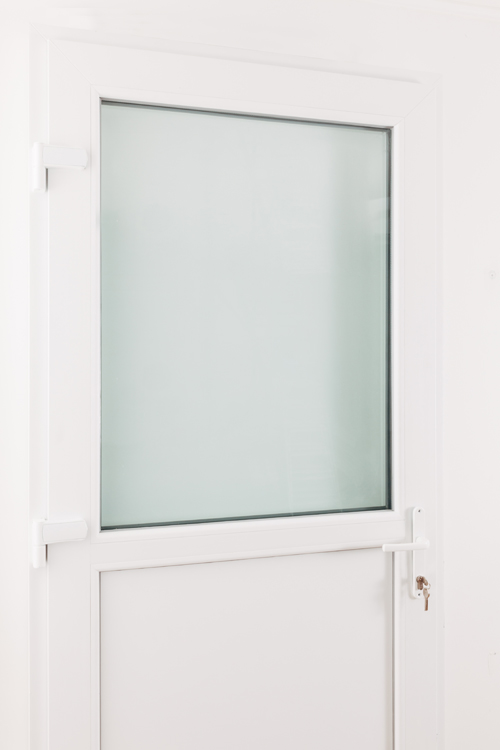 Porte extérieure pvc blanche/blanche demi-vitrée 3D lux G SUR MESURE
