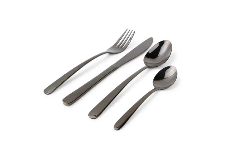 Bestekset slim mat zwart 24-delig