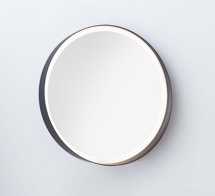 Miroir Mercy rond LED avec cadre noir Ø60cm