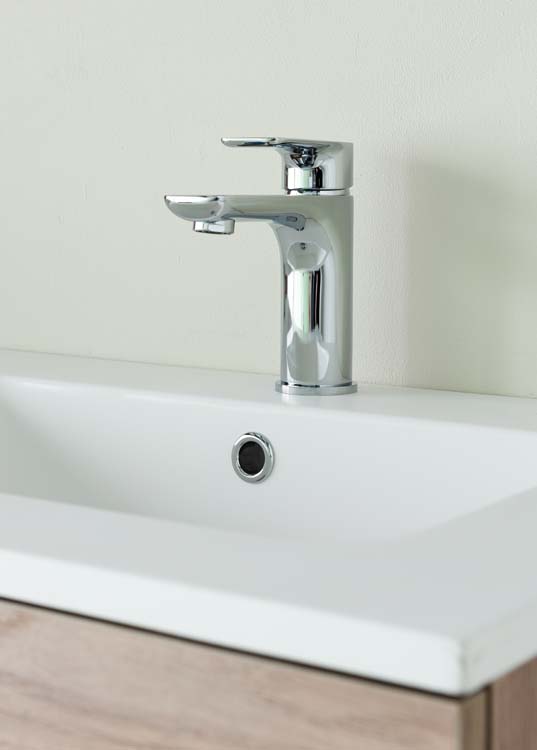 Meuble de salle de bains Bison chêne suspendu avec lavabo simple blanc mat 120cm
