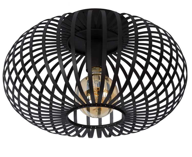 Lucide MANUELA - Plafonnière - Ø 40 cm - E27 - Zwart