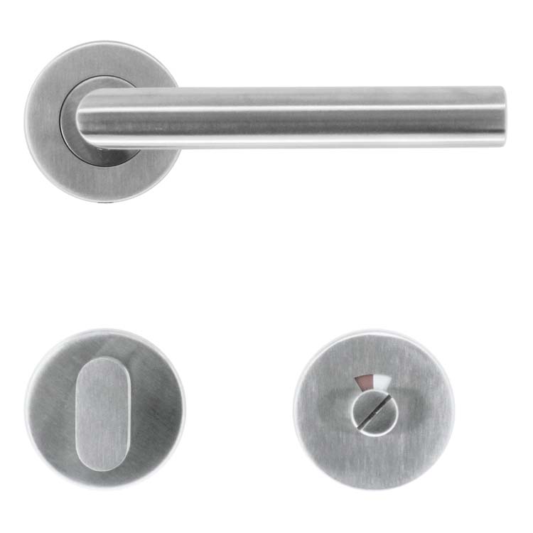 Poignée de porte pro perugia belluno 19mm inox avec serrure toilette