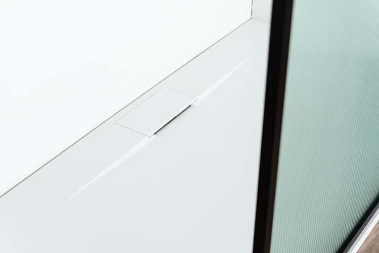 Douchewand Umi2 geribbeld 160 x 200 cm incl stang mat zwart