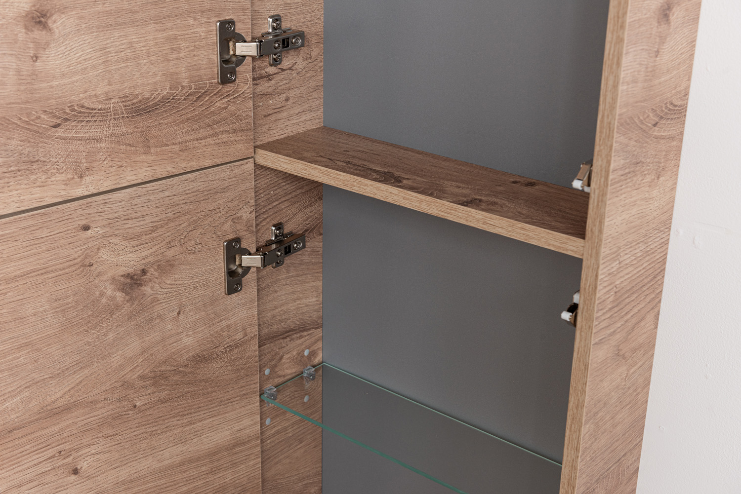 Kolomkast Raf houtlook honingeik hangend 170x41,6x14,6cm