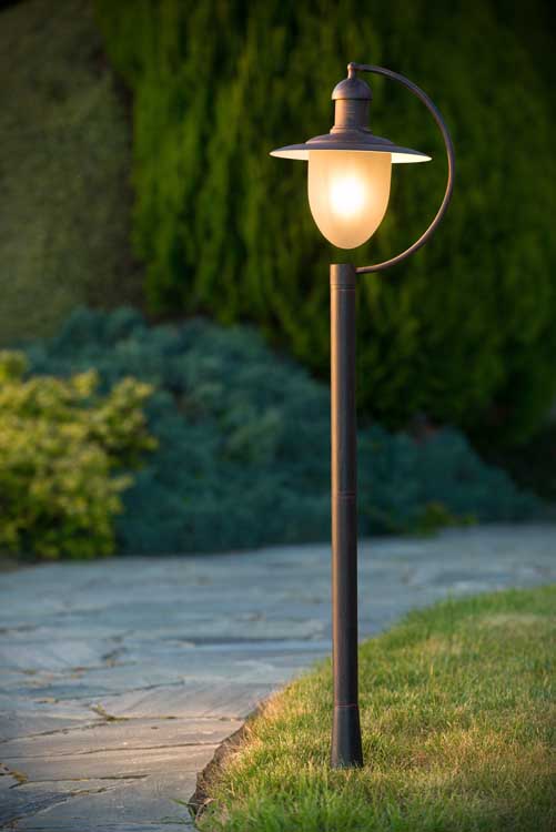 Lucide ARUBA - Lanterne / lampadaire exterieur Extérieur - E27 - IP44 - Rouille