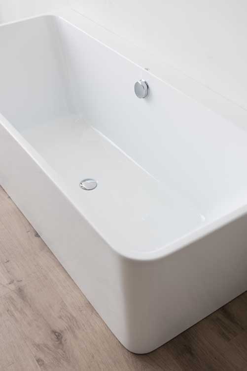 Baignoire semi-îlot Beau blanc brillant 170x75cm